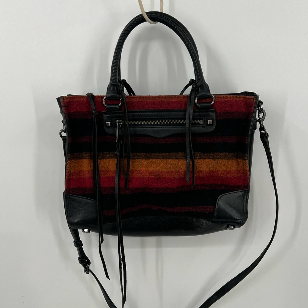 Rebecca Minkoff Regan wool and leather satchel crossbody bag